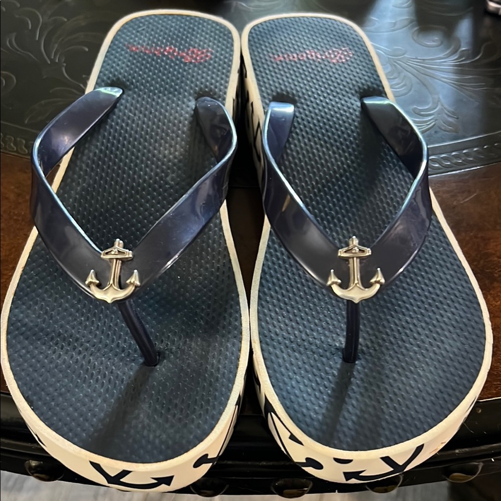 Brighton Navy Anchor Sandals